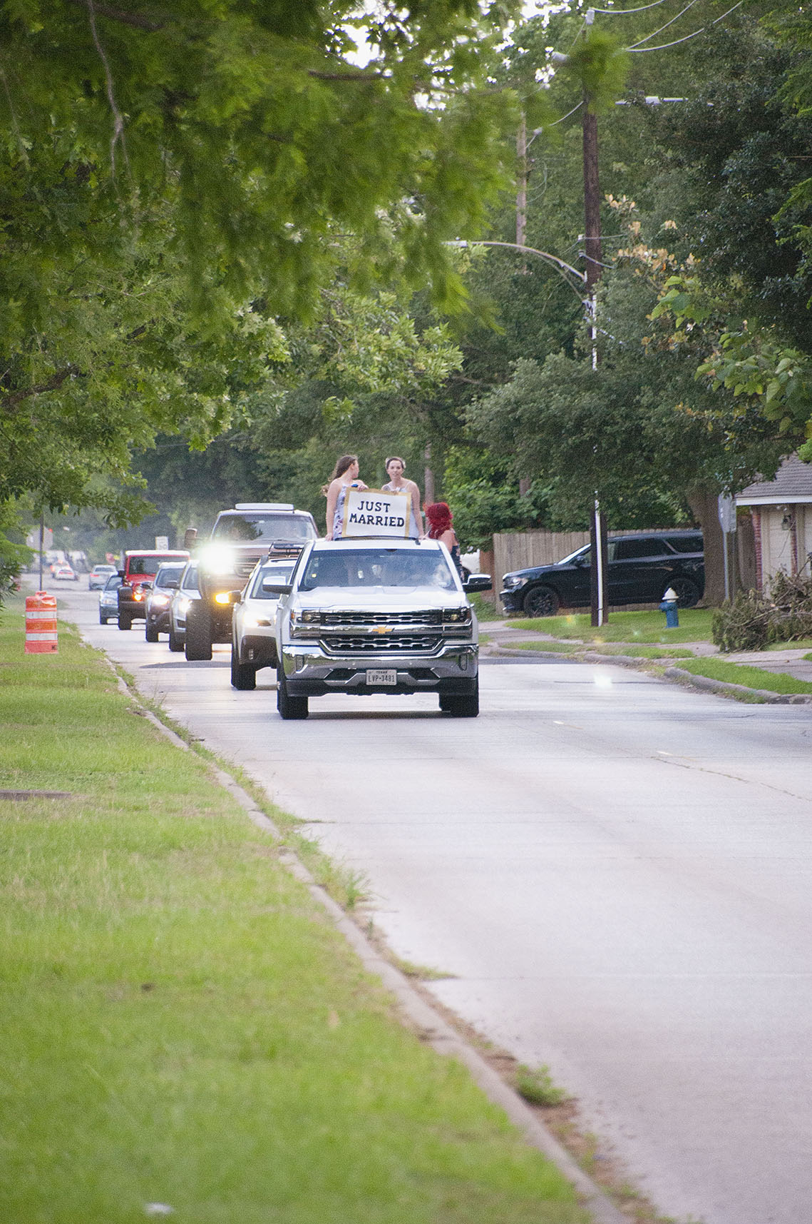 Houston COVID-19 wedding parade Photography